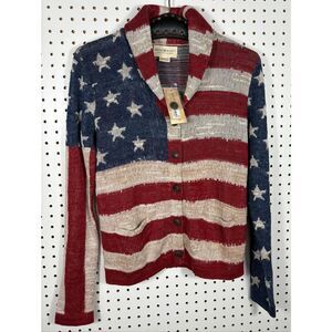 Ralph Lauren Denim & Supply Women American Flag knit Sweater Cardigan size M